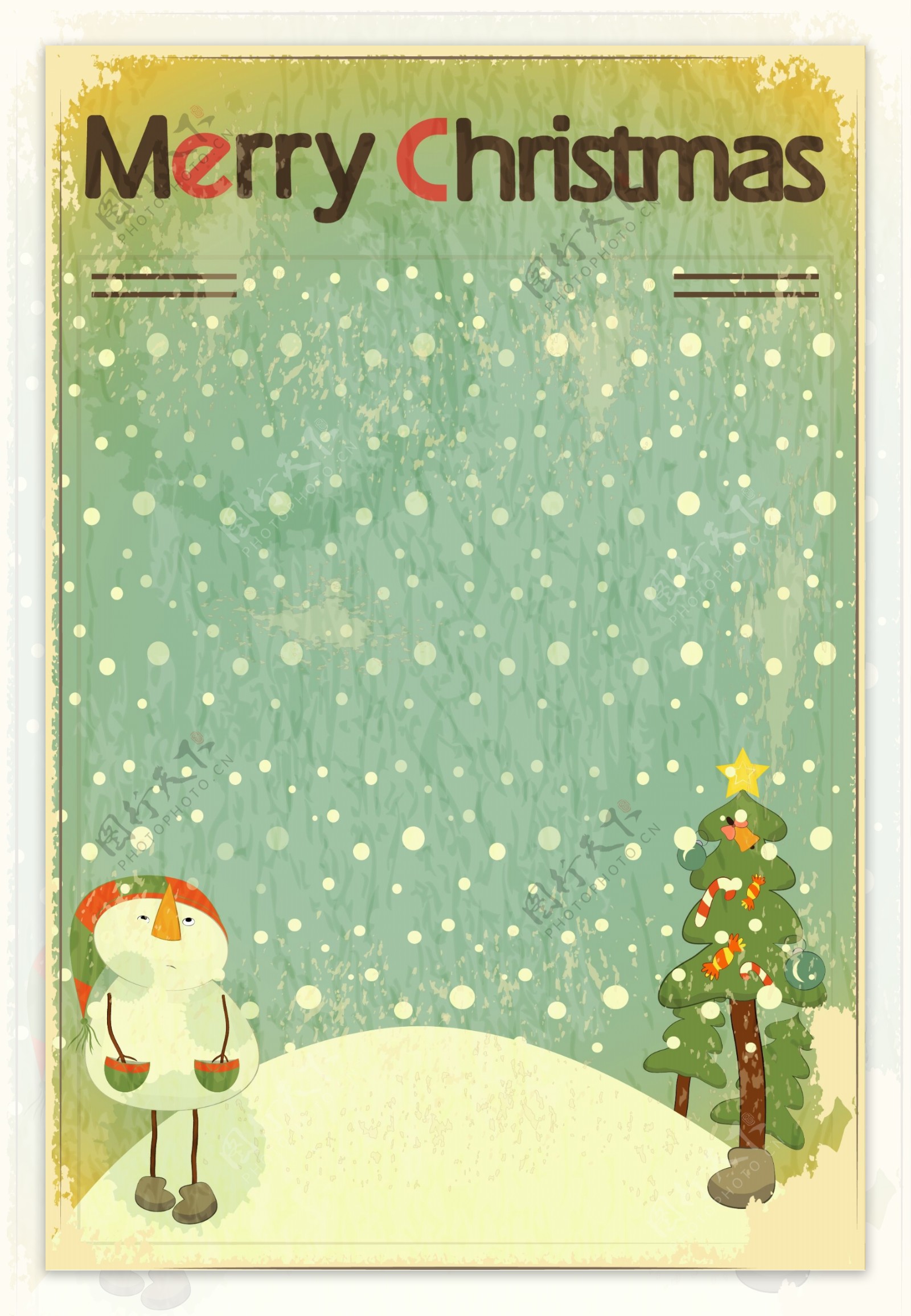 圣诞快乐小鹿海报背景模板