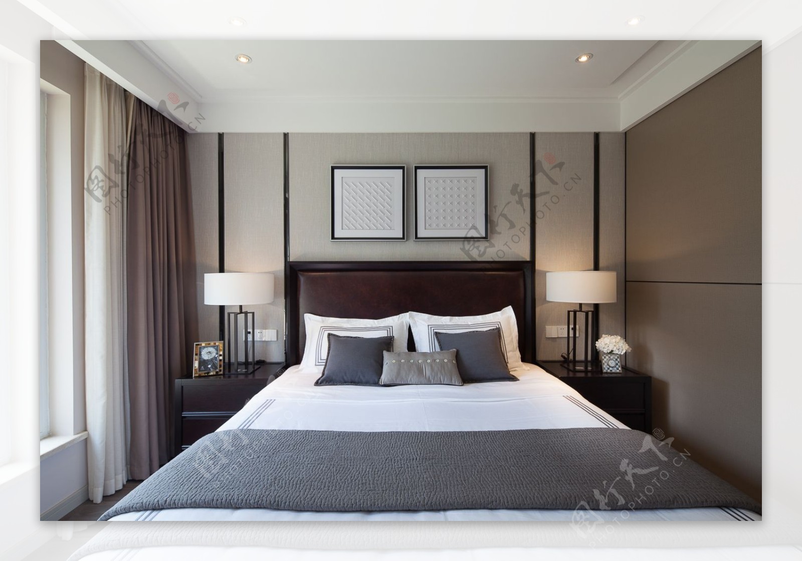 淡紫色美式卧室布置 – 设计本装修效果图
