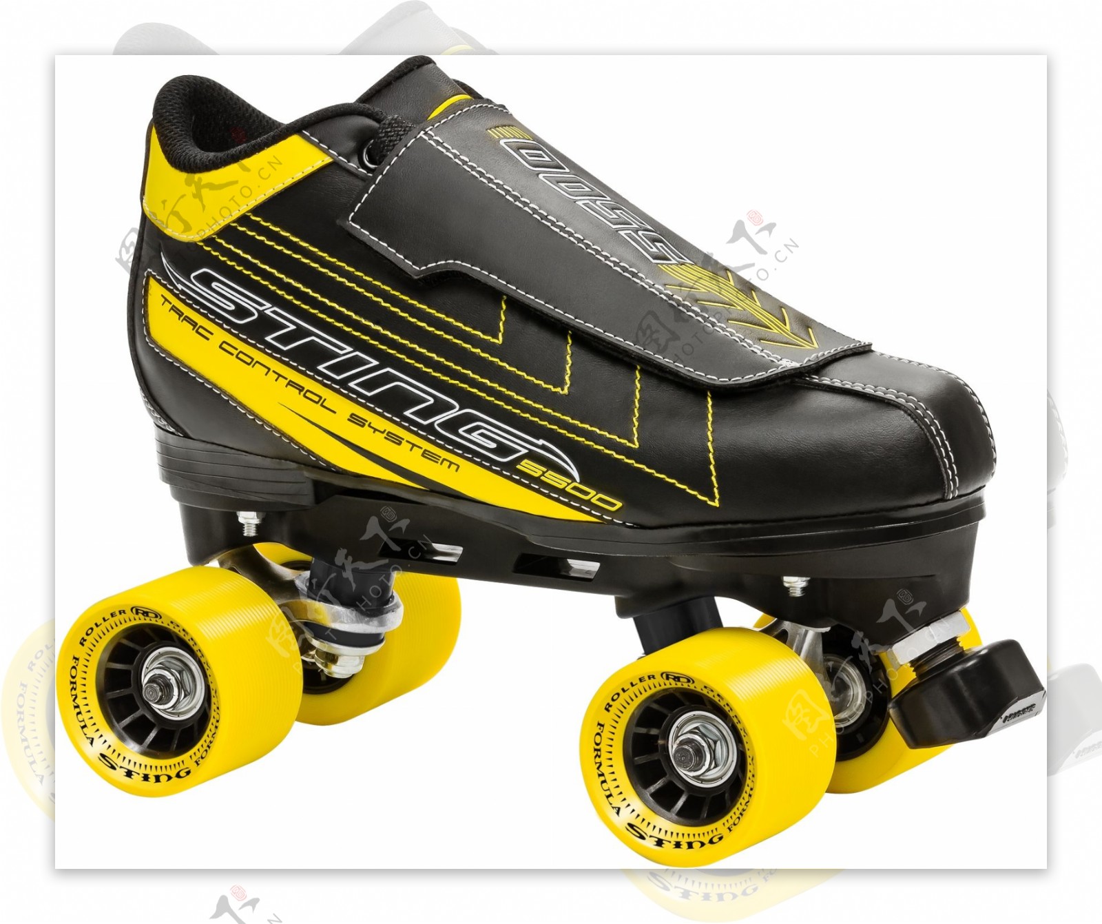 黑色黄色搭配溜冰鞋免抠png透明素材