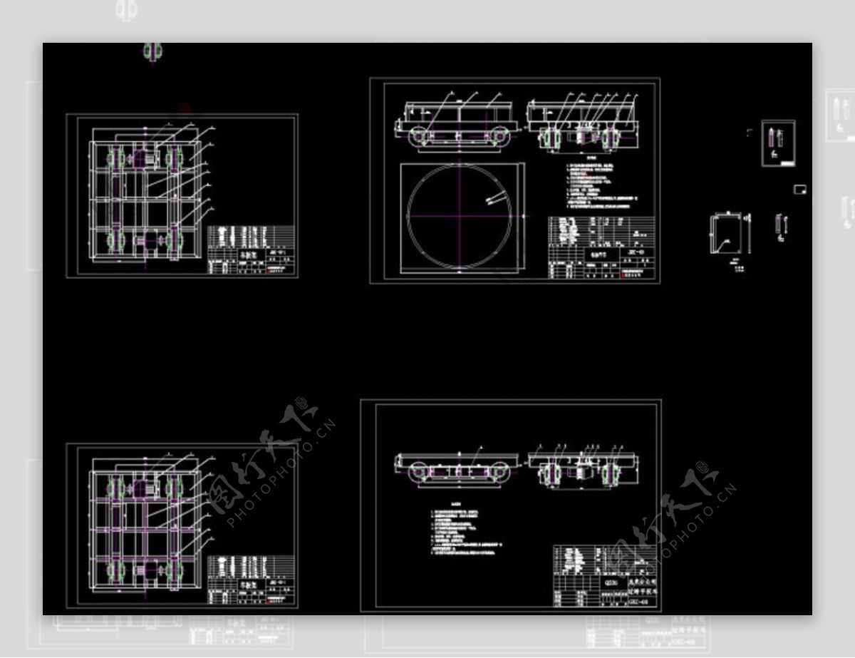 电动平车CAD机械图纸
