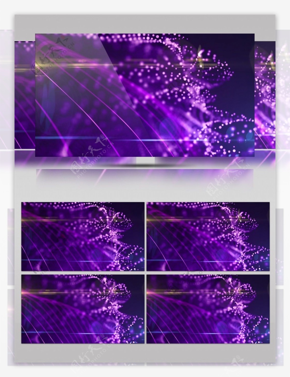 紫色光束喷泉高清视频素材