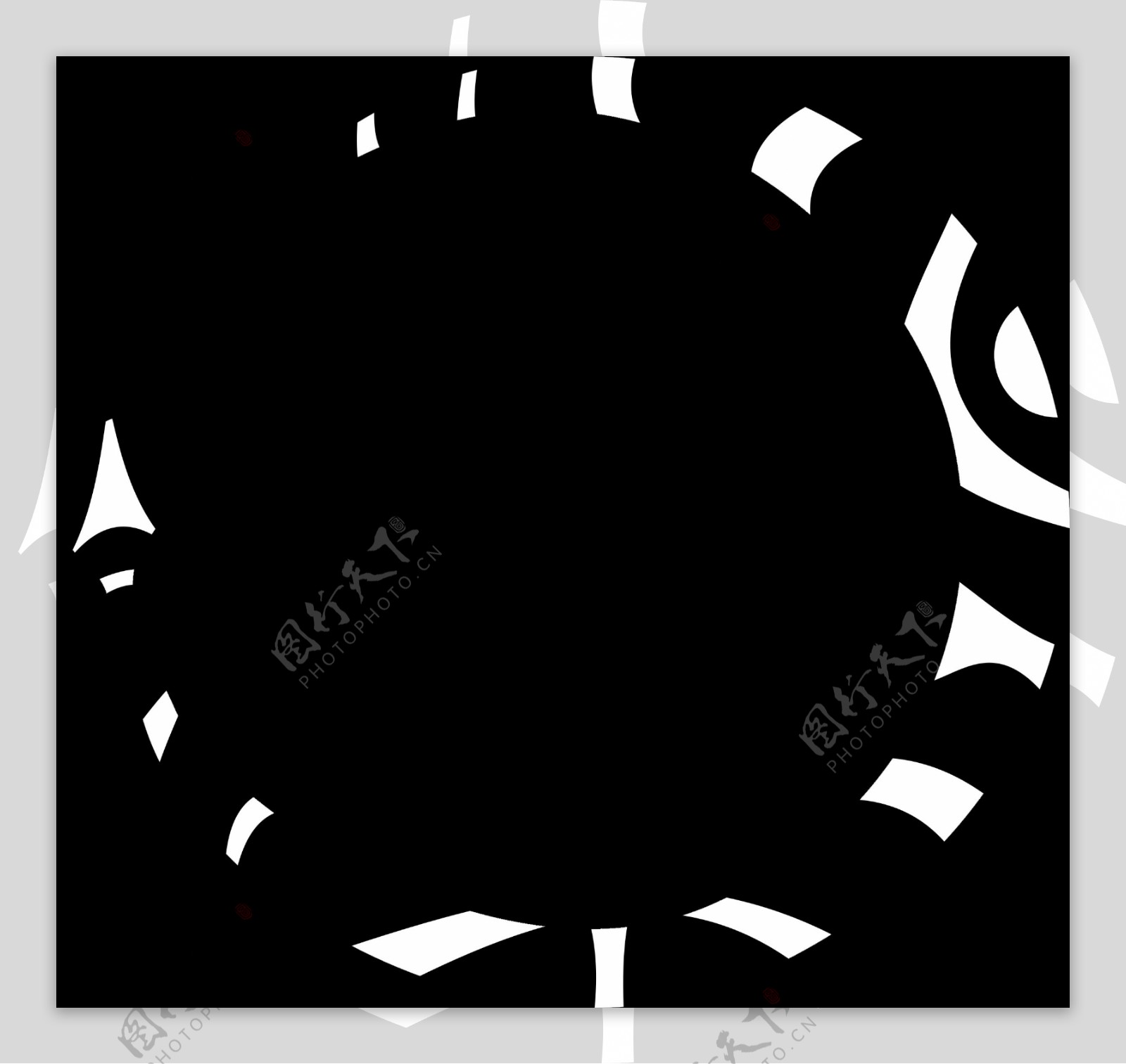 黑色圆形图案png元素
