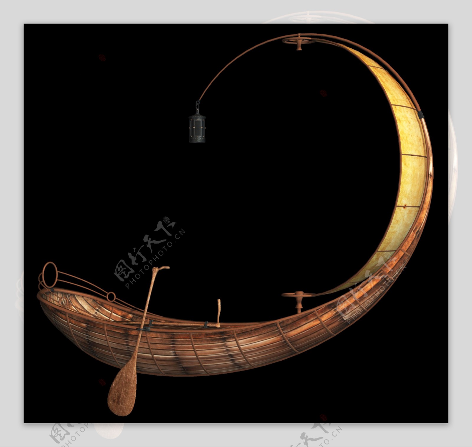 童话月亮船图案元素