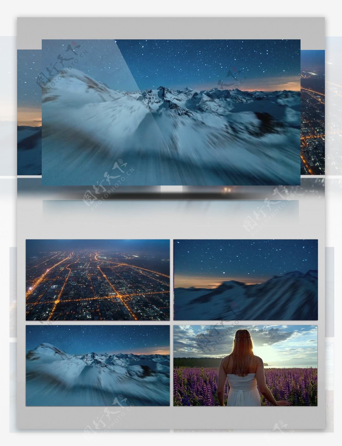 雪山山峰大自然美丽风景视频素材