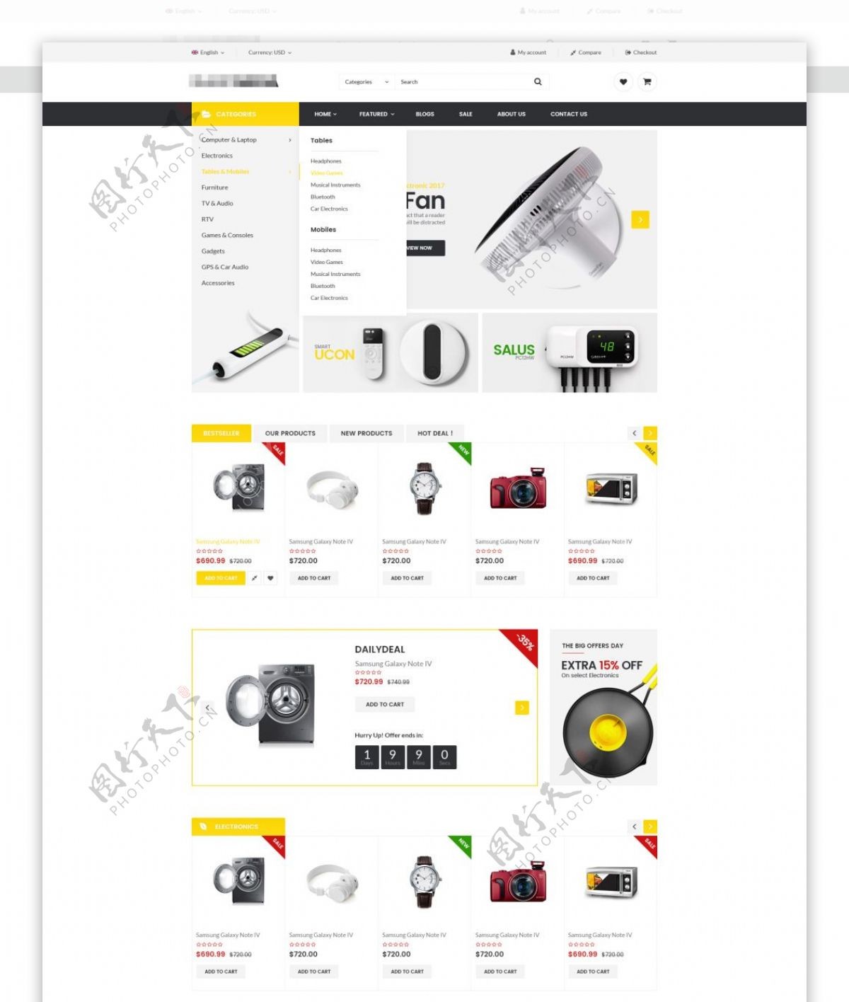 精致的数码相机购物商城网站首页设计
