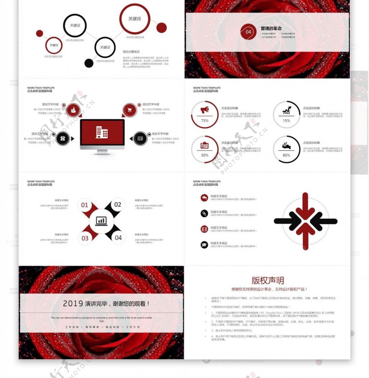 红色简约营销部活动策划总结PPT模板