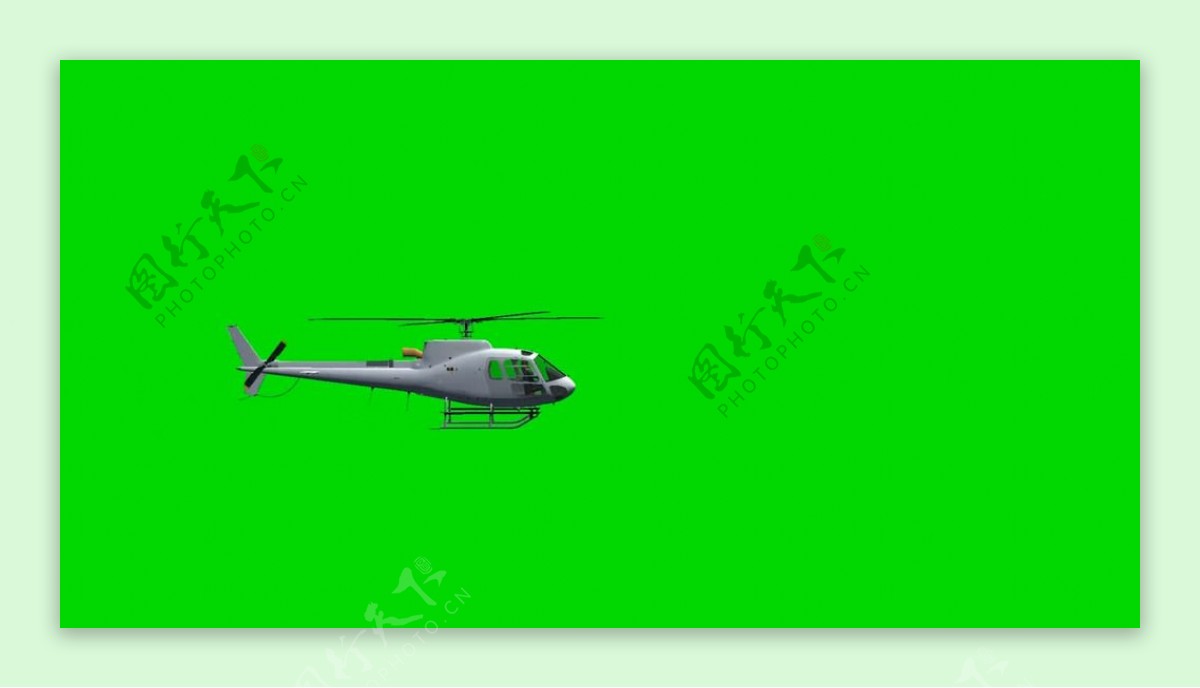 直升机飞过绿屏抠像视频素材