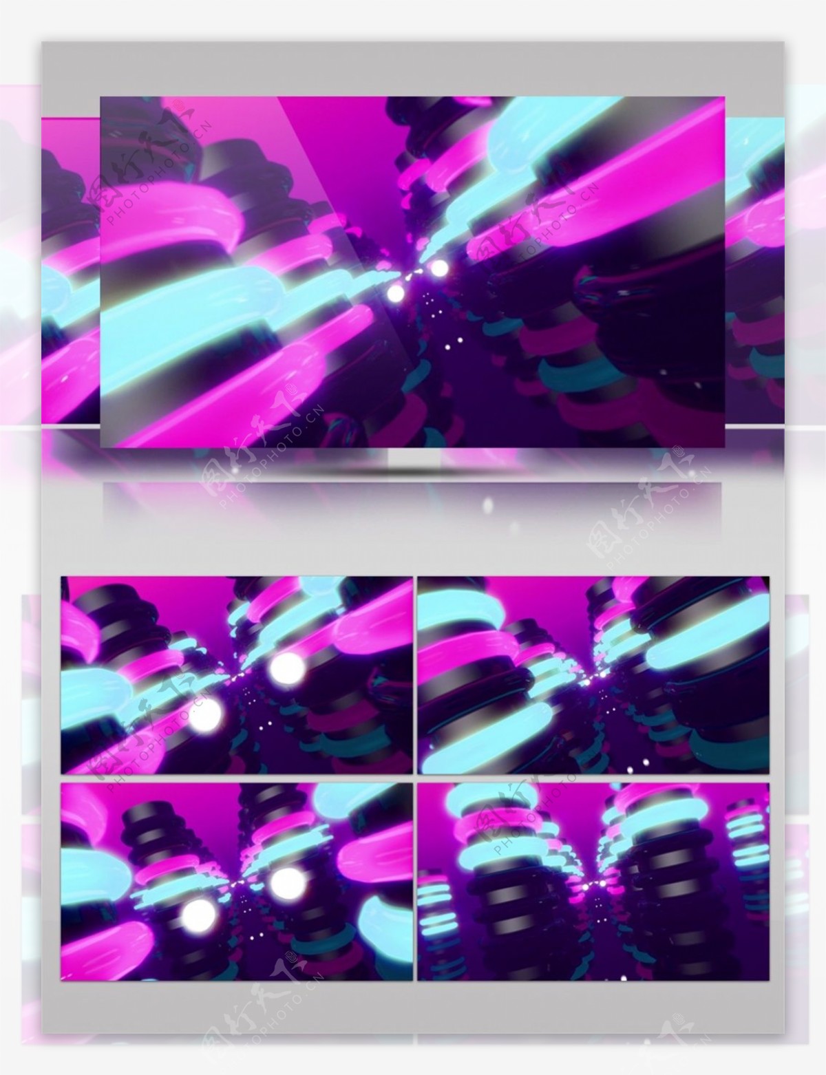 紫色弯曲光束视频素材