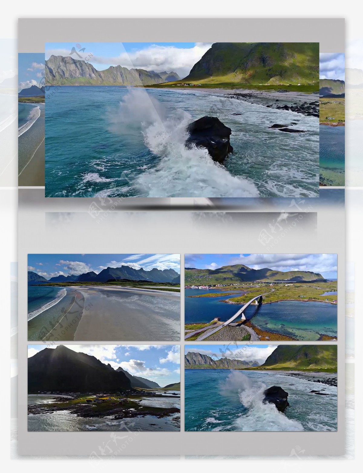 挪威美丽的罗弗敦群岛风景实拍视频