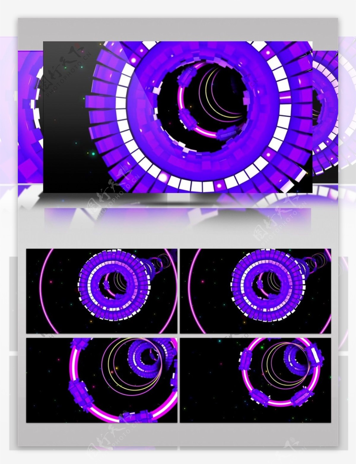 紫色光束卫星高清视频素材