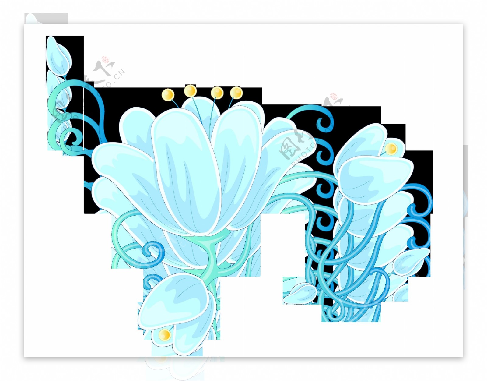 美丽飘动的鲜花花瓣透明装饰素材合集