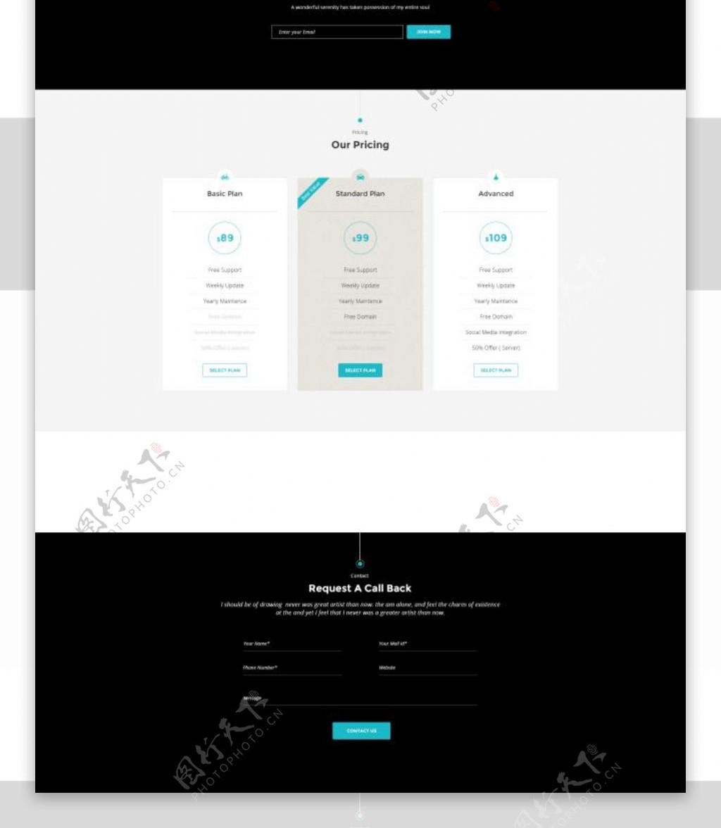 简单创意网页界面PSD模板