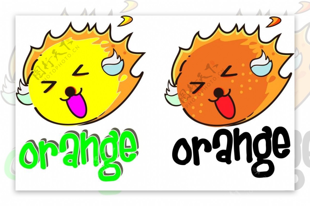 卡通橘子logo设计