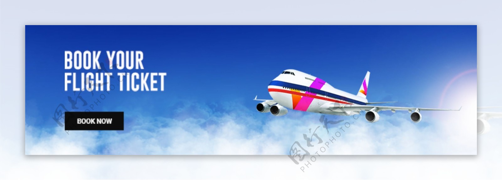 旅行公司飞机案例网页界面PSD模板