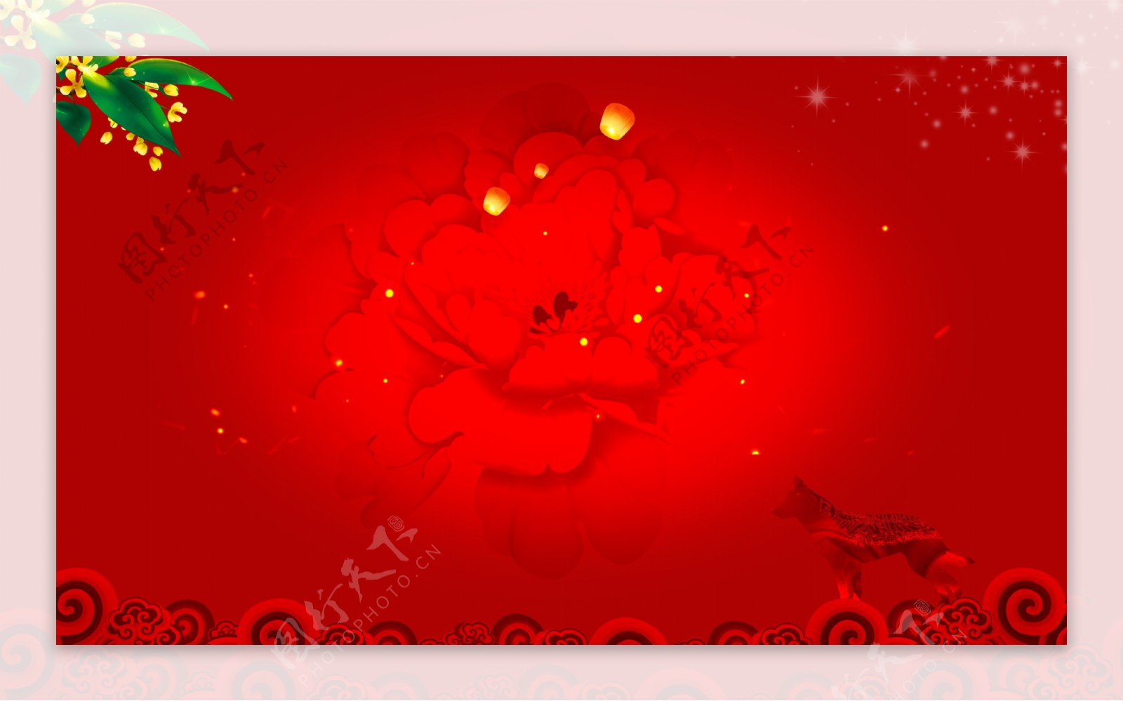 红色喜庆新年海报背景