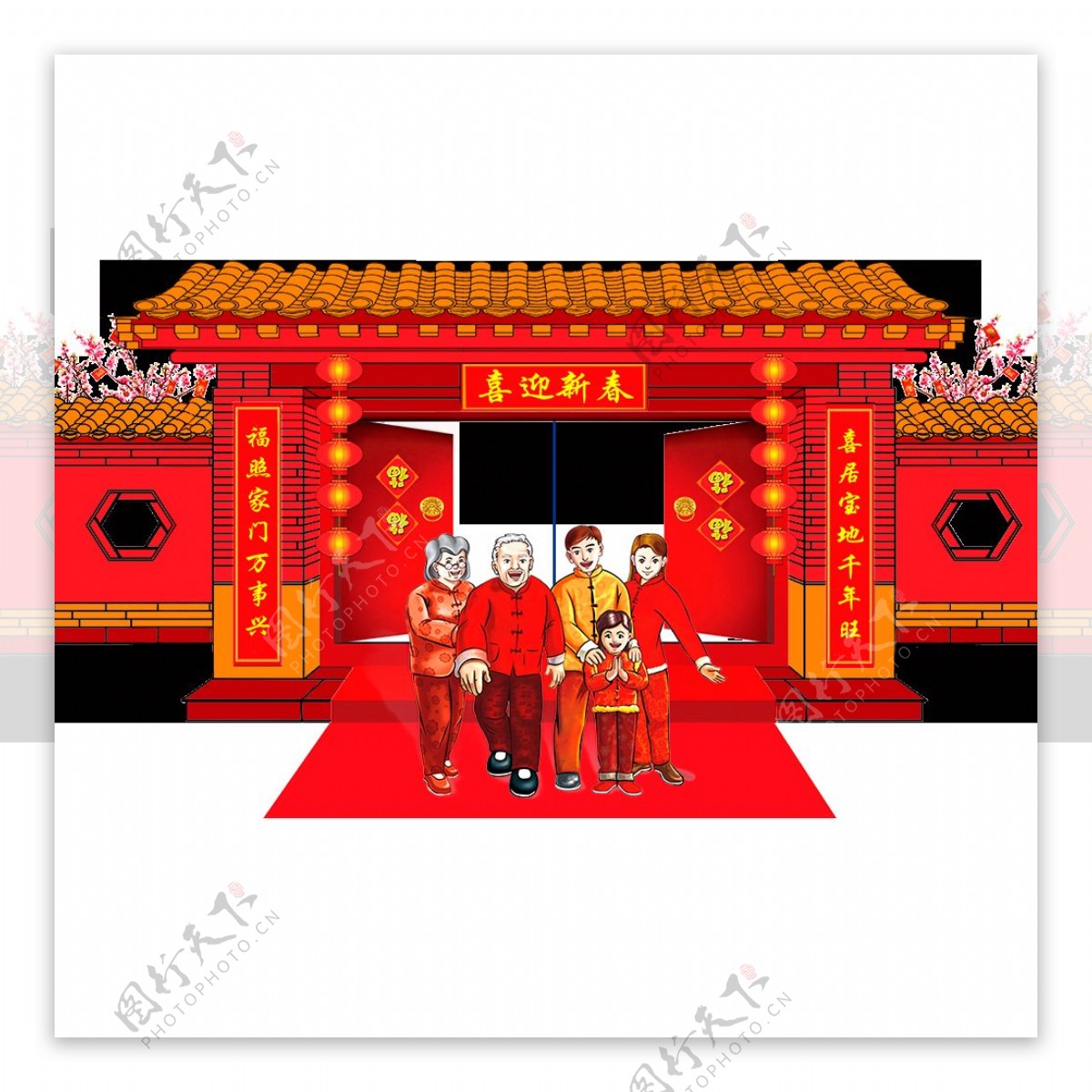 中国风春节门联素材