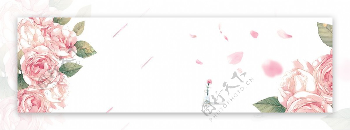 淘宝天猫粉色手绘花背景