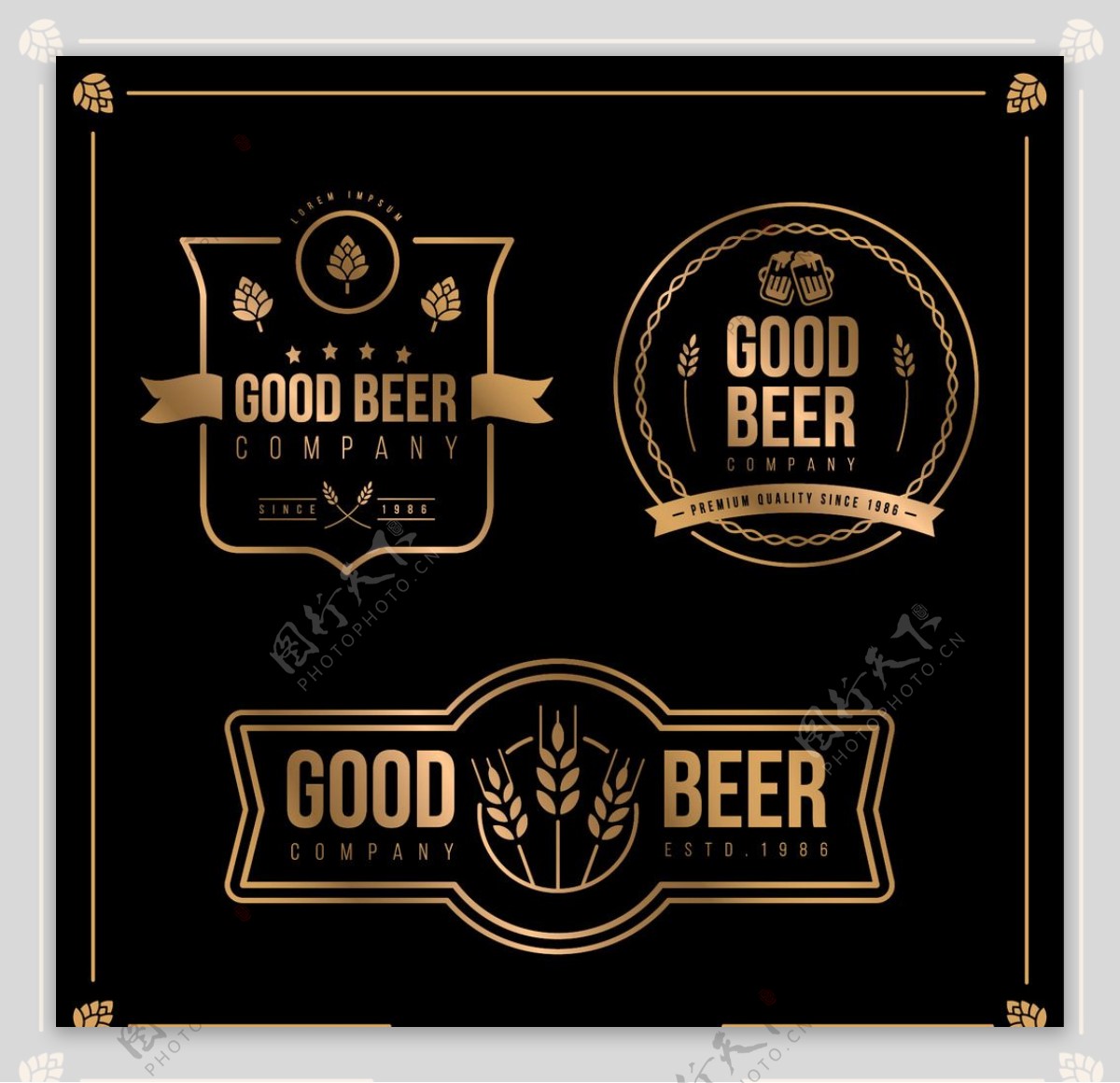 复古啤酒徽章