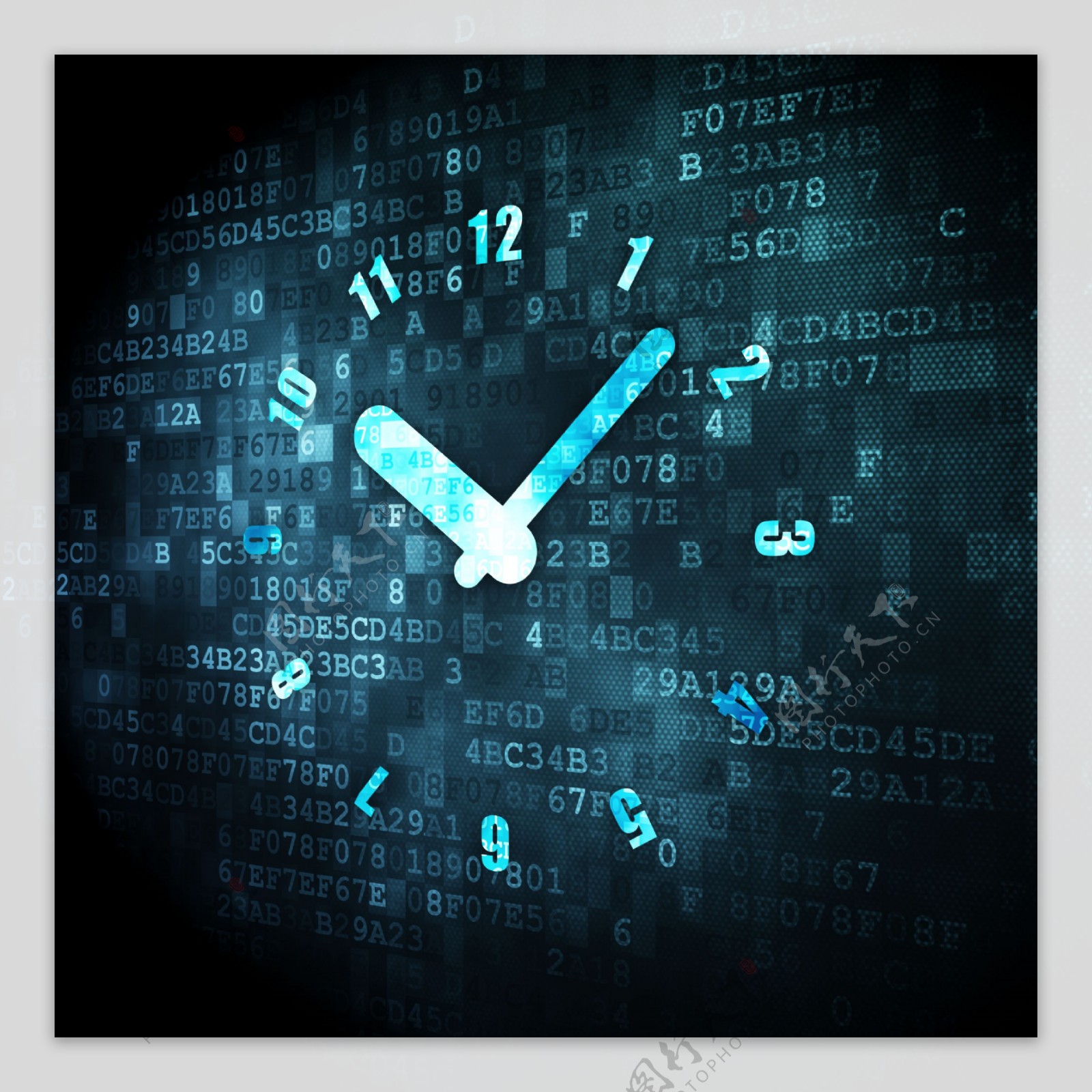 时间钟表科技背景蓝色梦幻