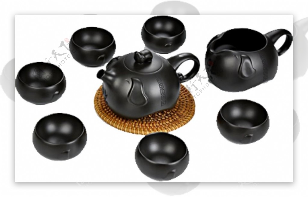 文雅黑色亮面茶壶产品实物