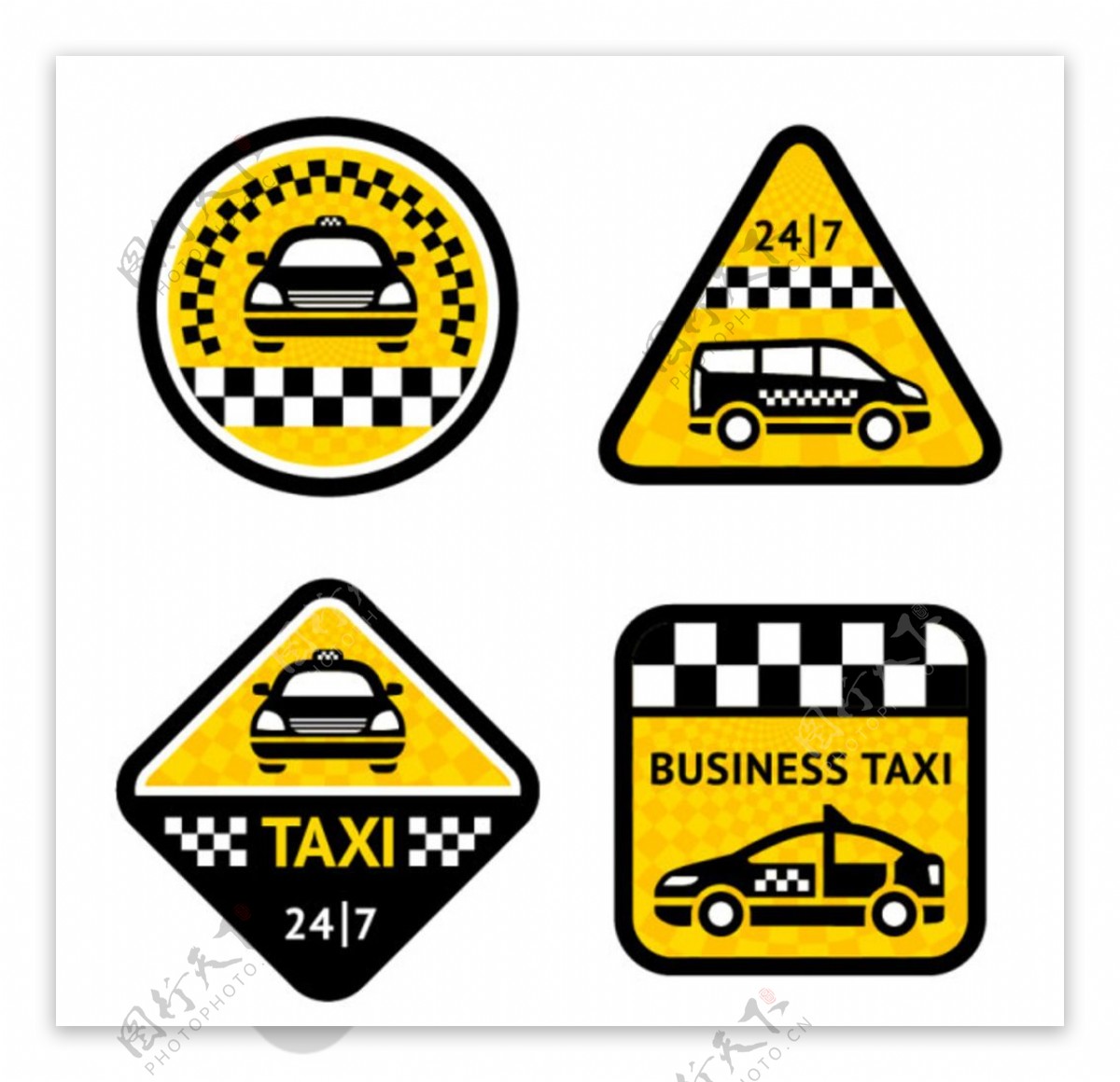 黄色出租车出租车标签路标