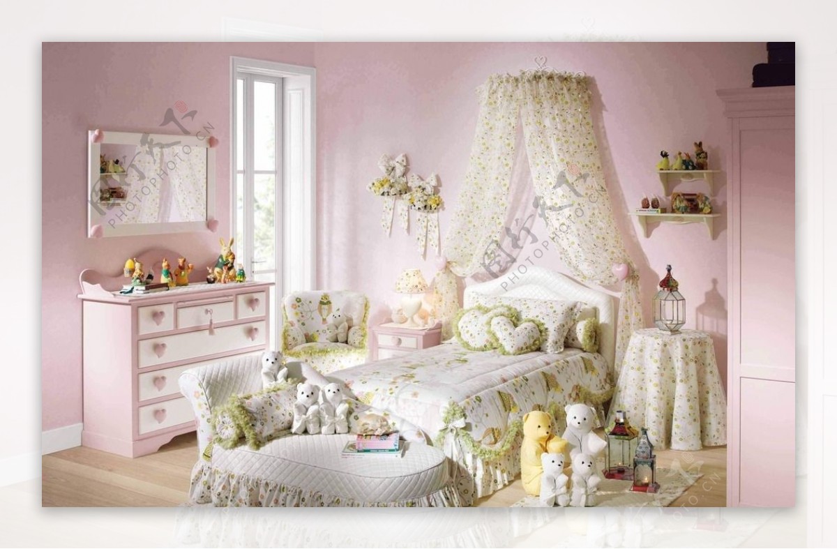 粉色儿童房设计
