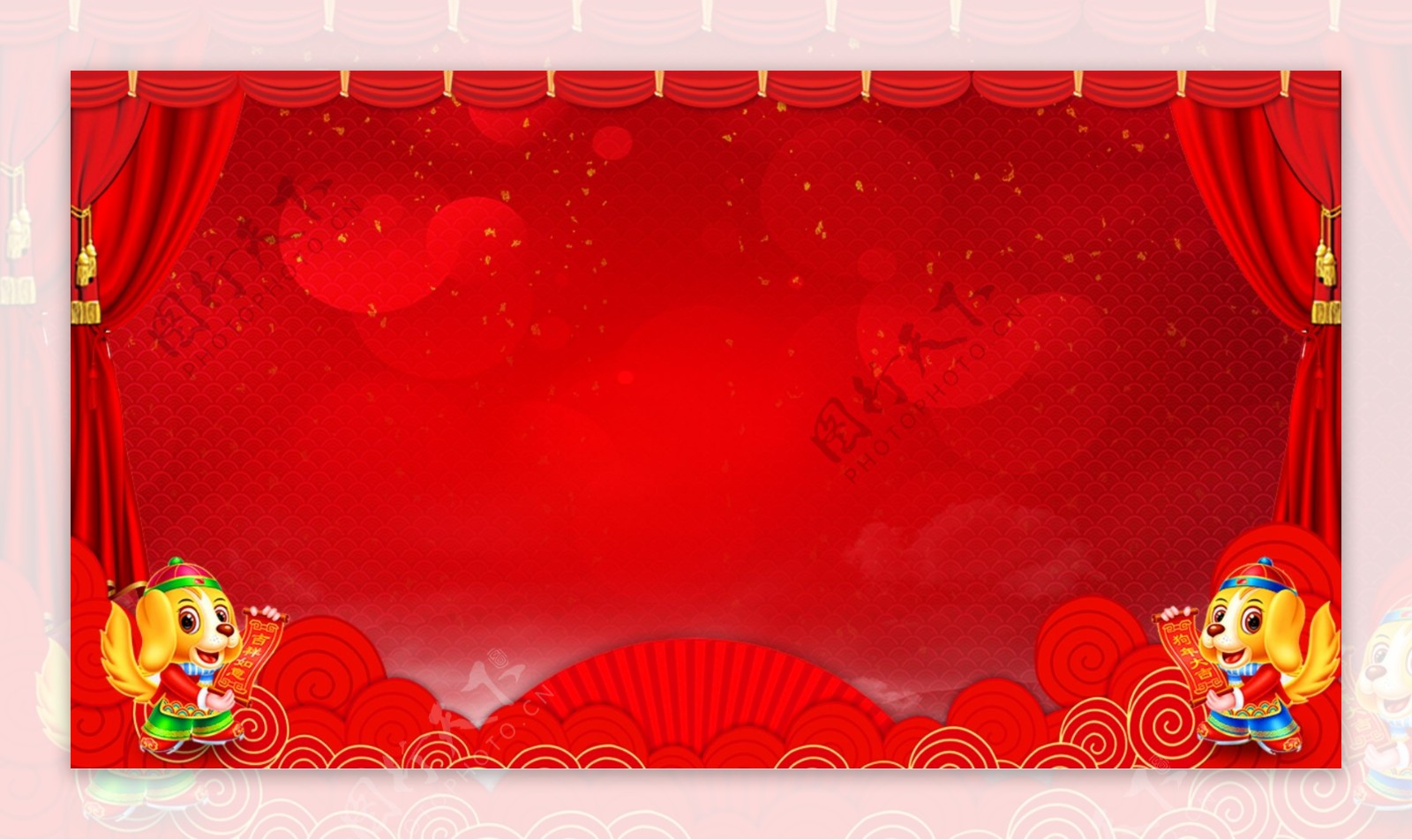 红色喜庆背景春节素材