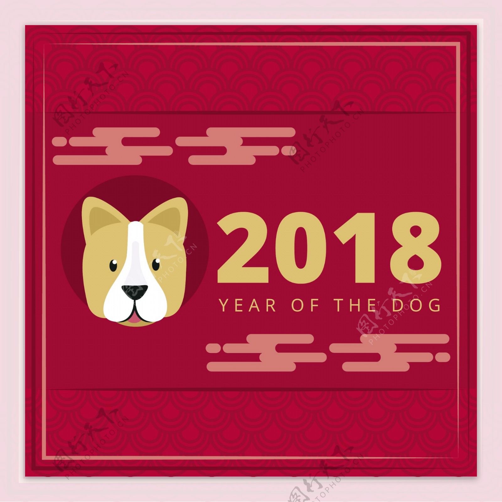 中国红2018狗年海报