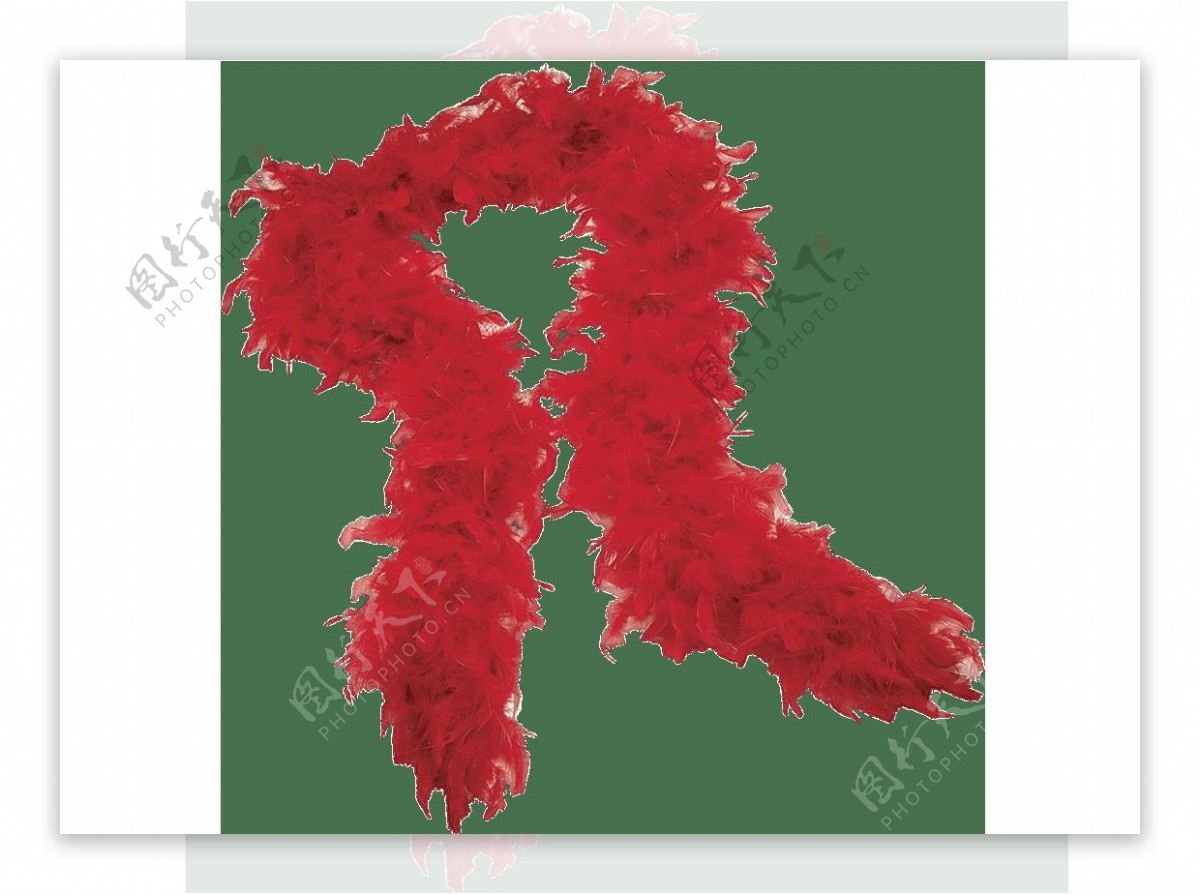 红色毛绒围巾png元素
