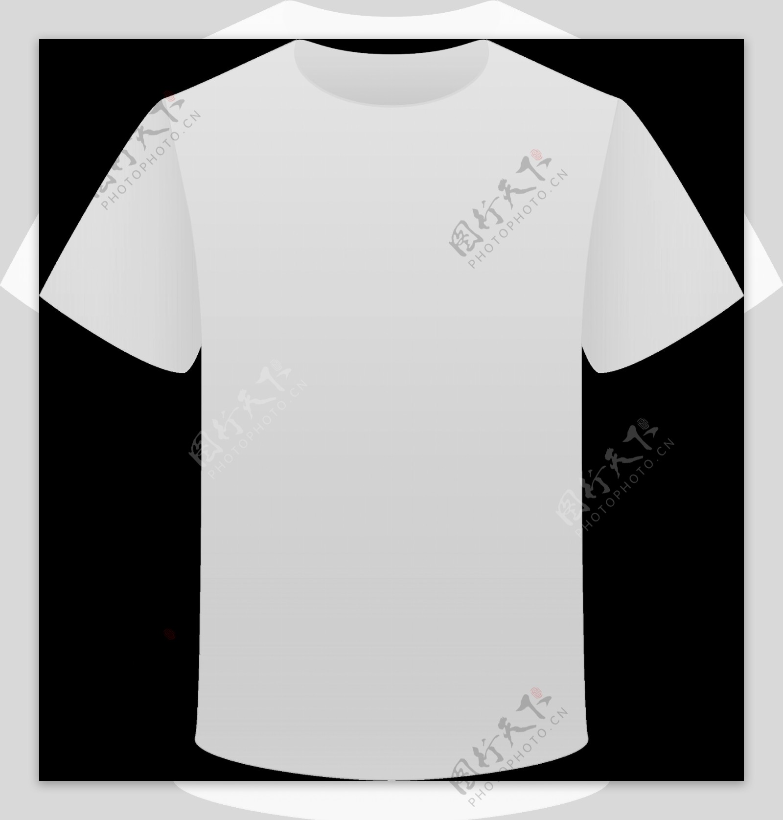 白色短袖T恤png元素