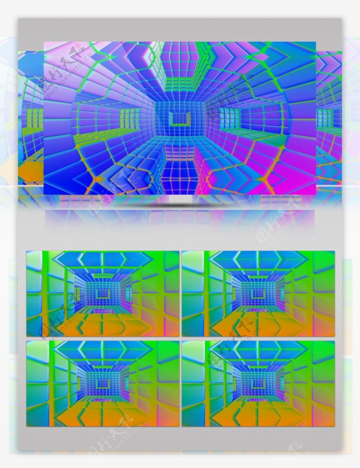 彩色抽象迷宫动态视频素材
