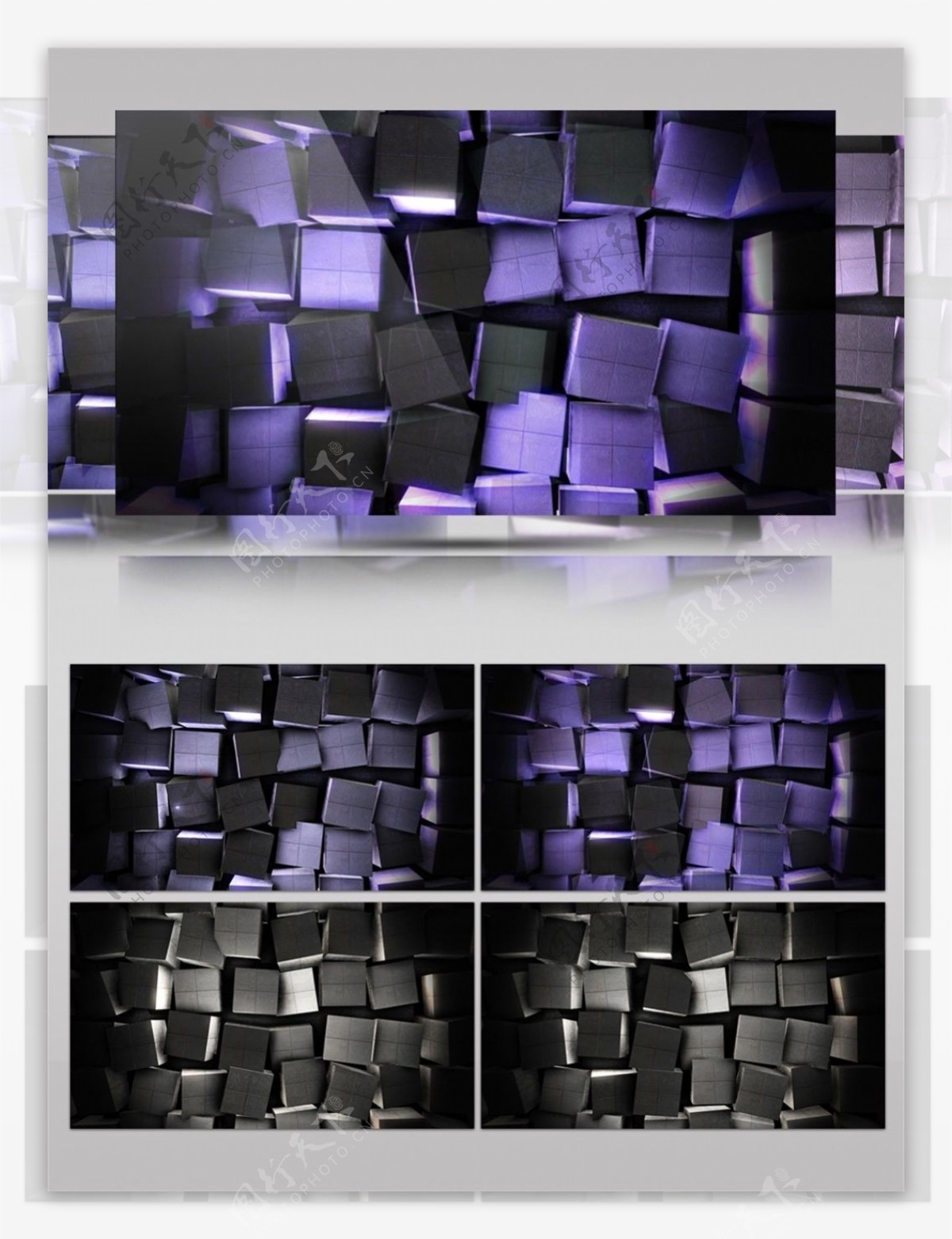 紫色激光方块动态视频素材