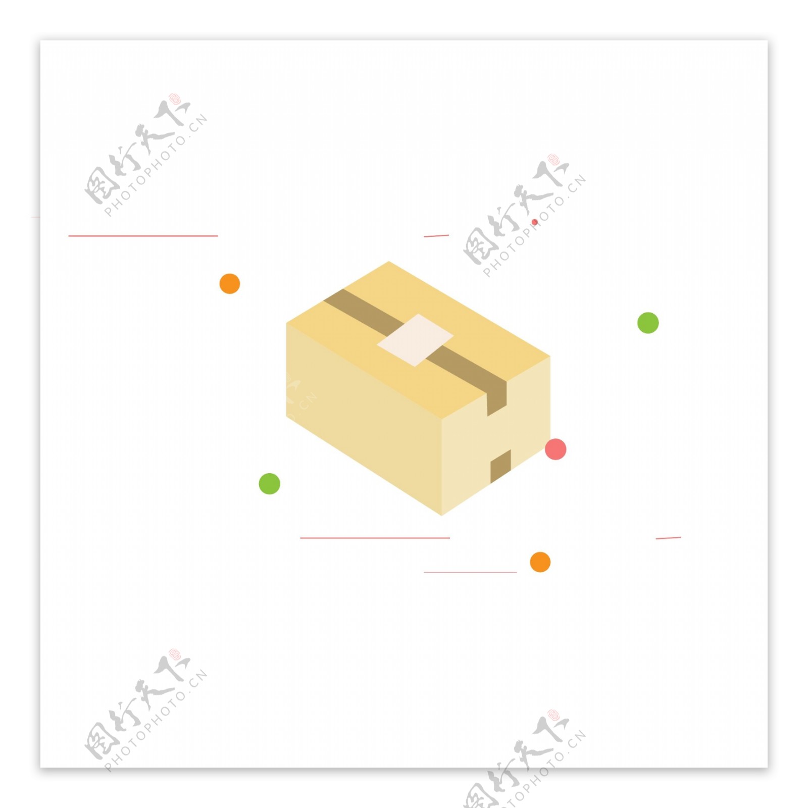 立体原创手绘礼物盒礼品盒纸盒快递盒元素