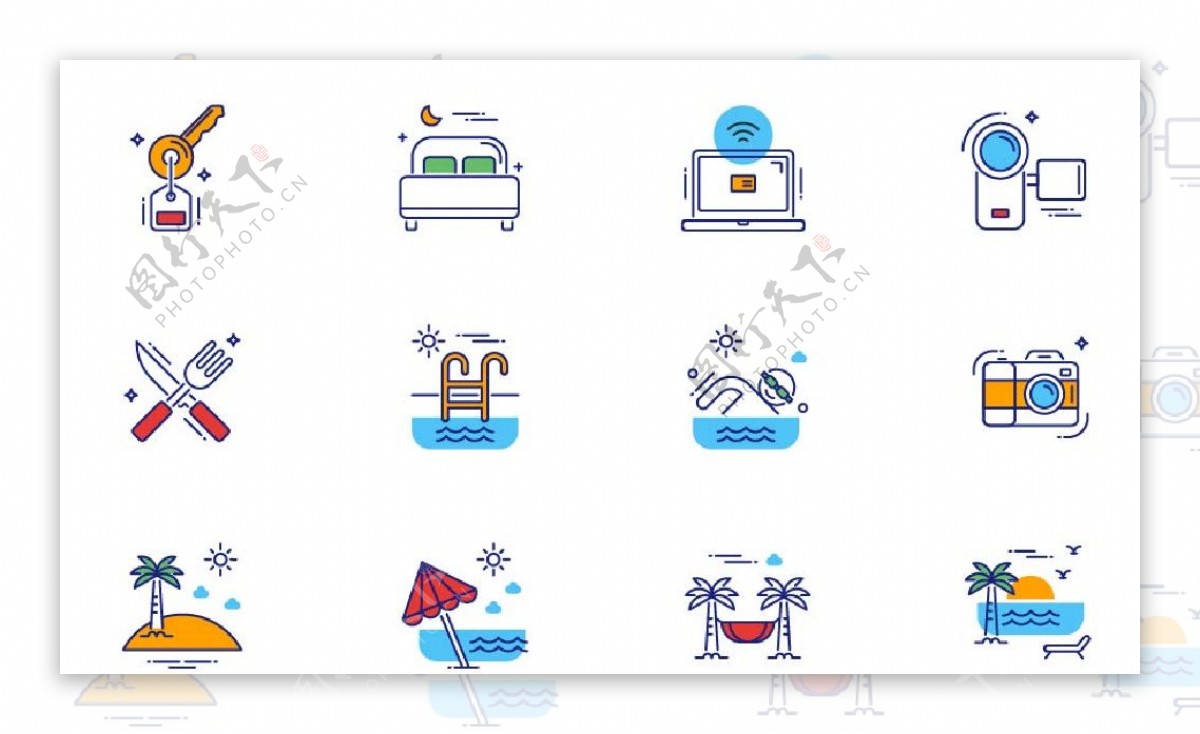 旅游度假图标icon