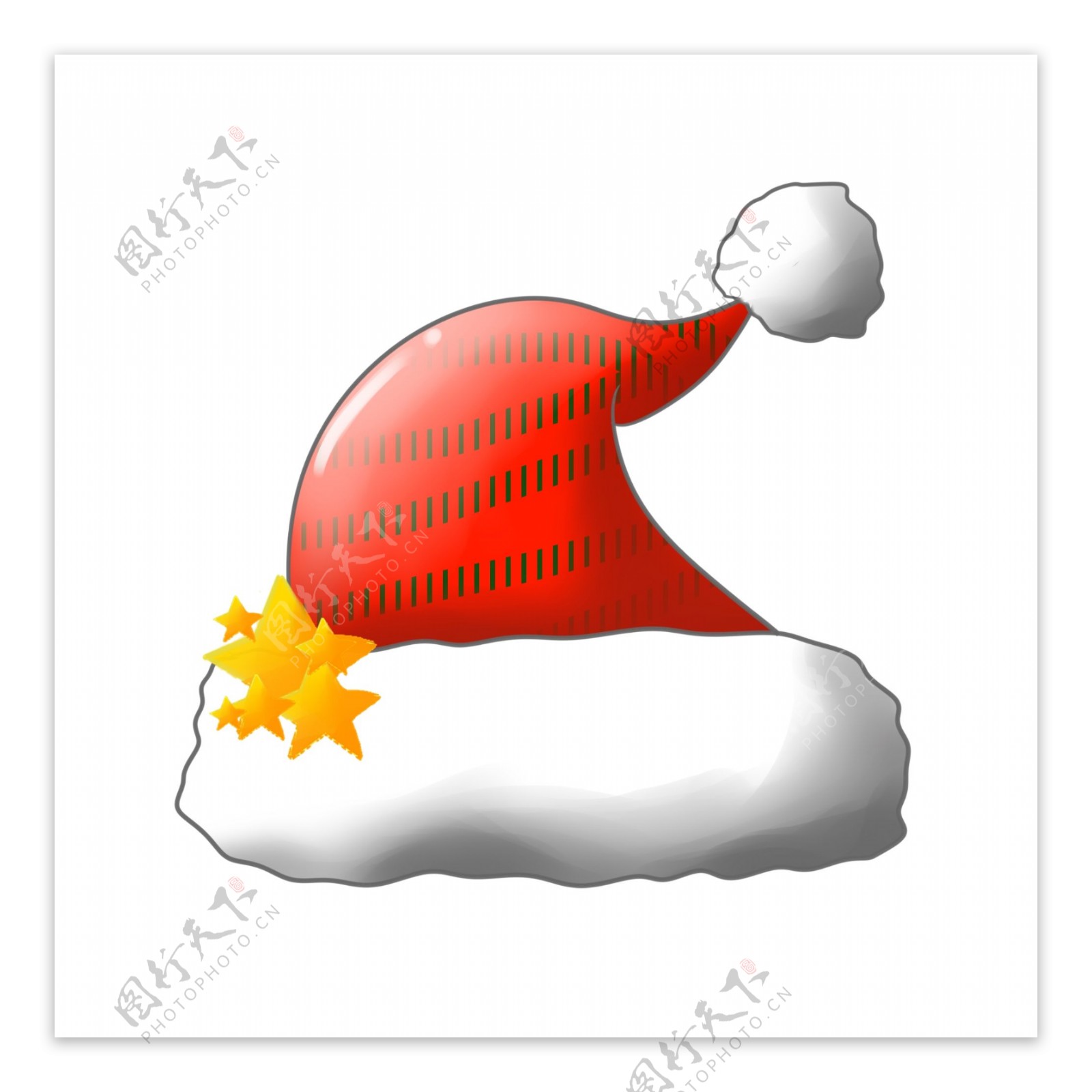 手绘红色圣诞节帽子插画可商用元素