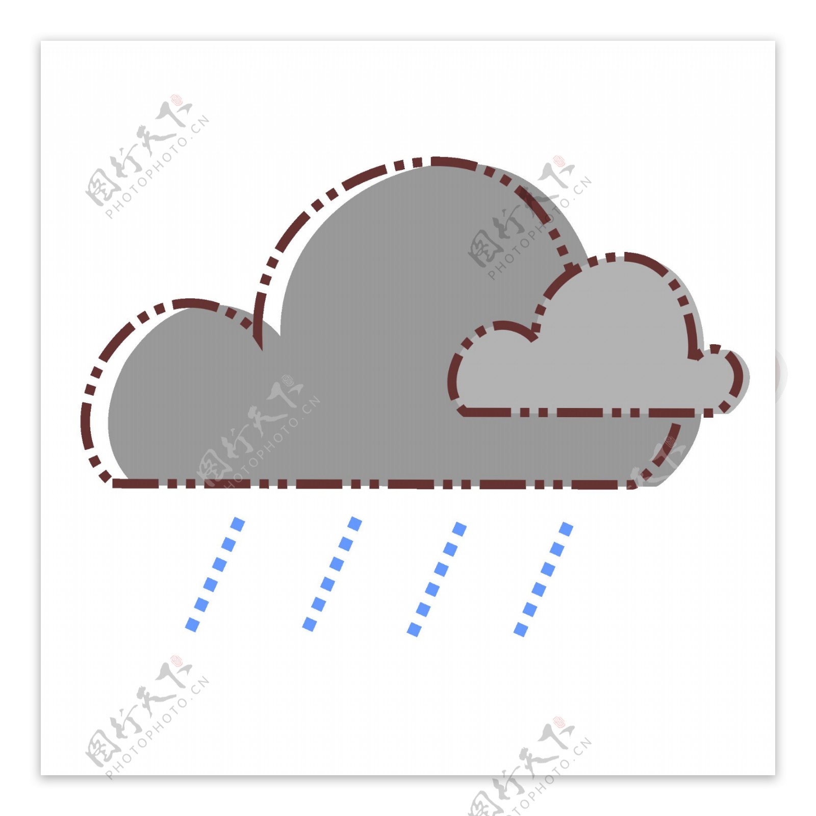 雨天云图标矢量MBE卡通可爱元素