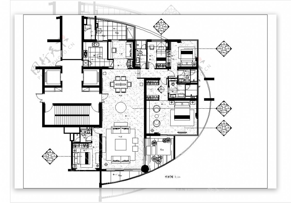 现代风格欧式四室一厅设计模型