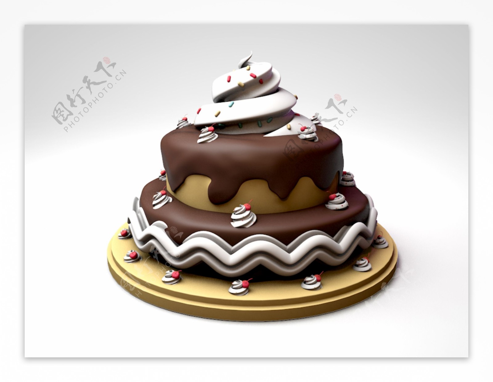 生日蛋糕模型已扣蛋糕元素