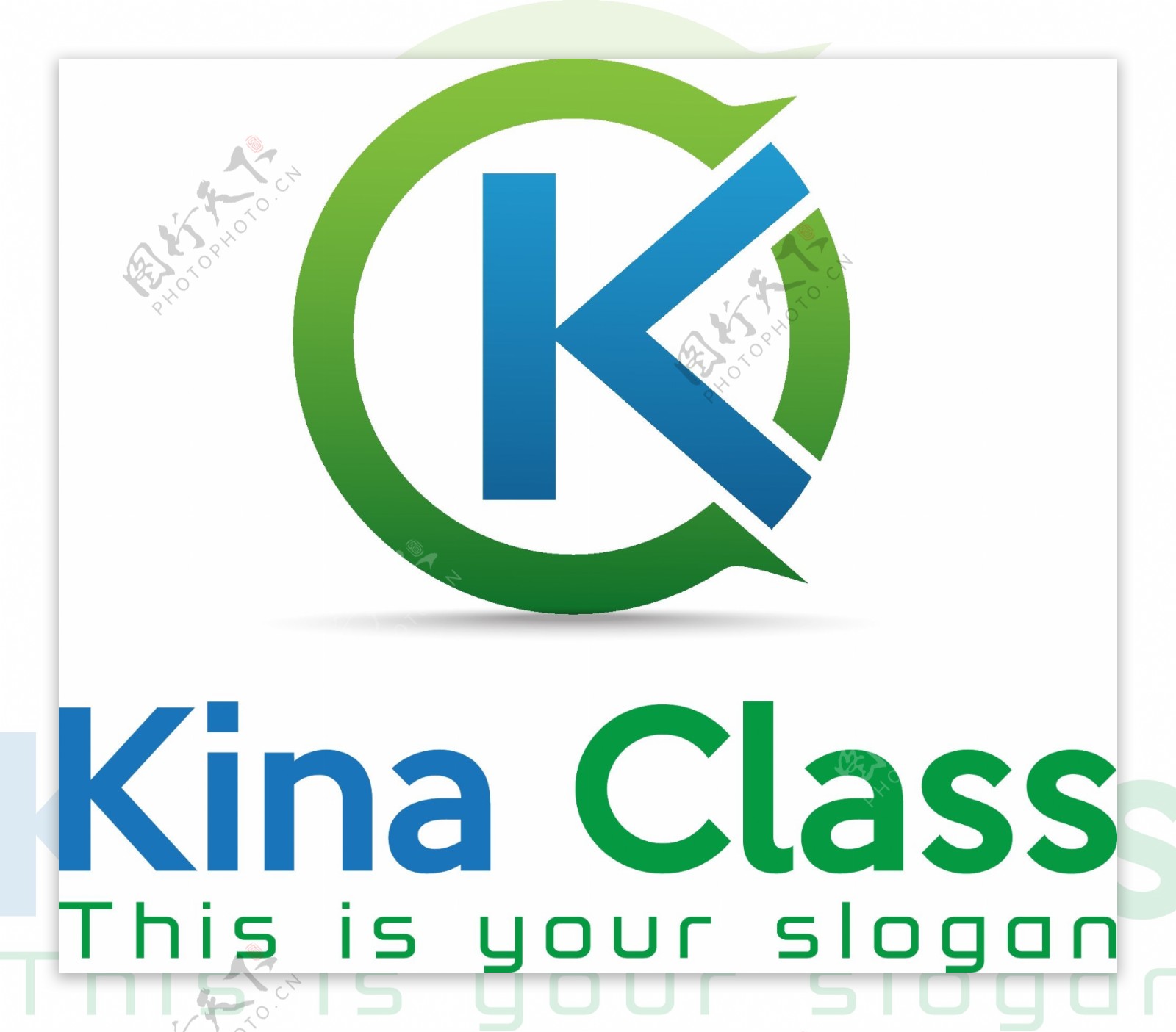 kinaclass蓝色绿色的图案logo