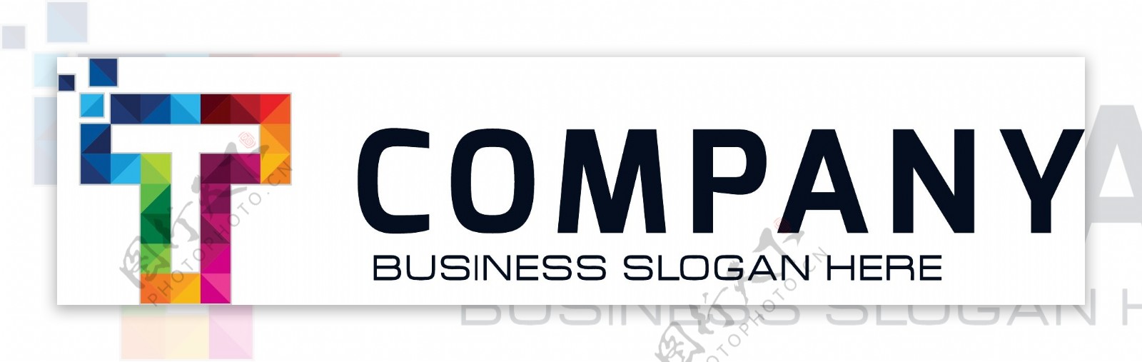 抽象几何t企业商标logo模板