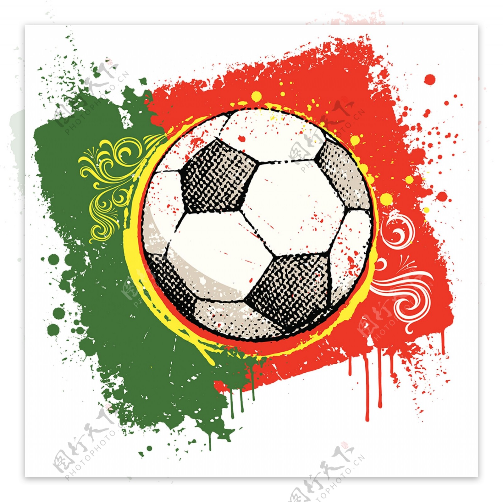 葡萄牙足球插画元素