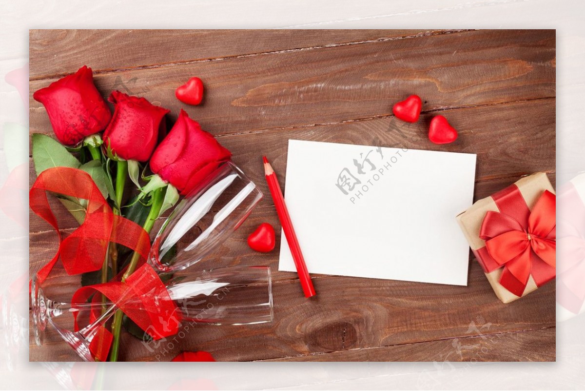 情人节玫瑰模板賀卡木板一張紙铅