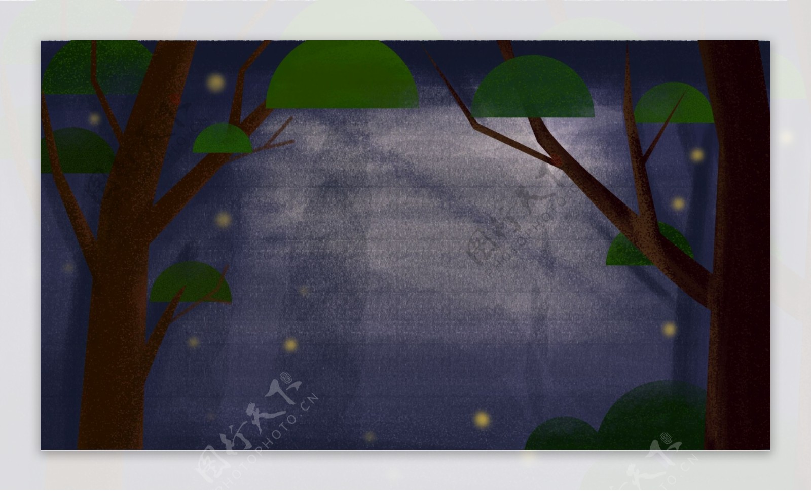 月光树林banner背景素材