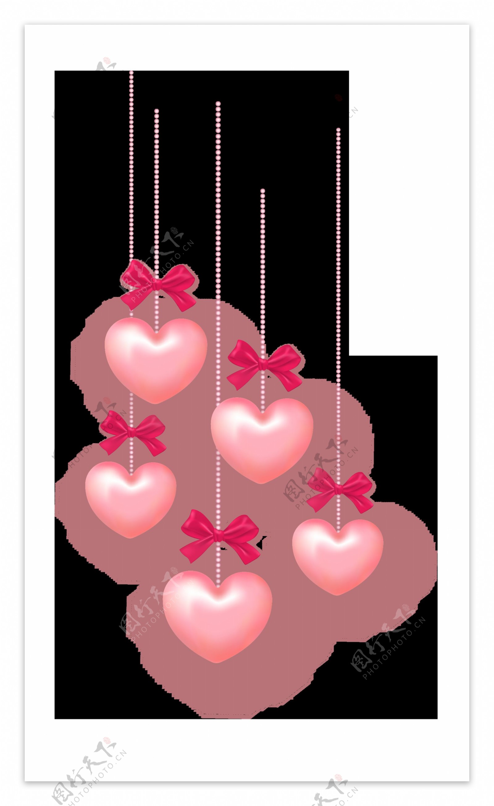 粉色浪漫爱心气球装饰素材