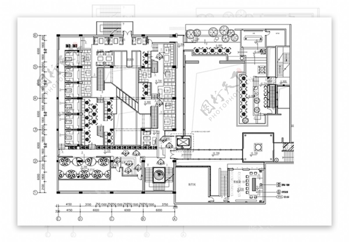 CAD餐饮空间平面方案规划