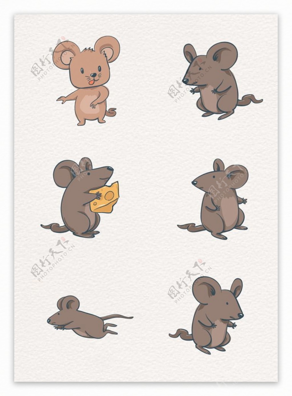 棕色时尚设计卡通老鼠