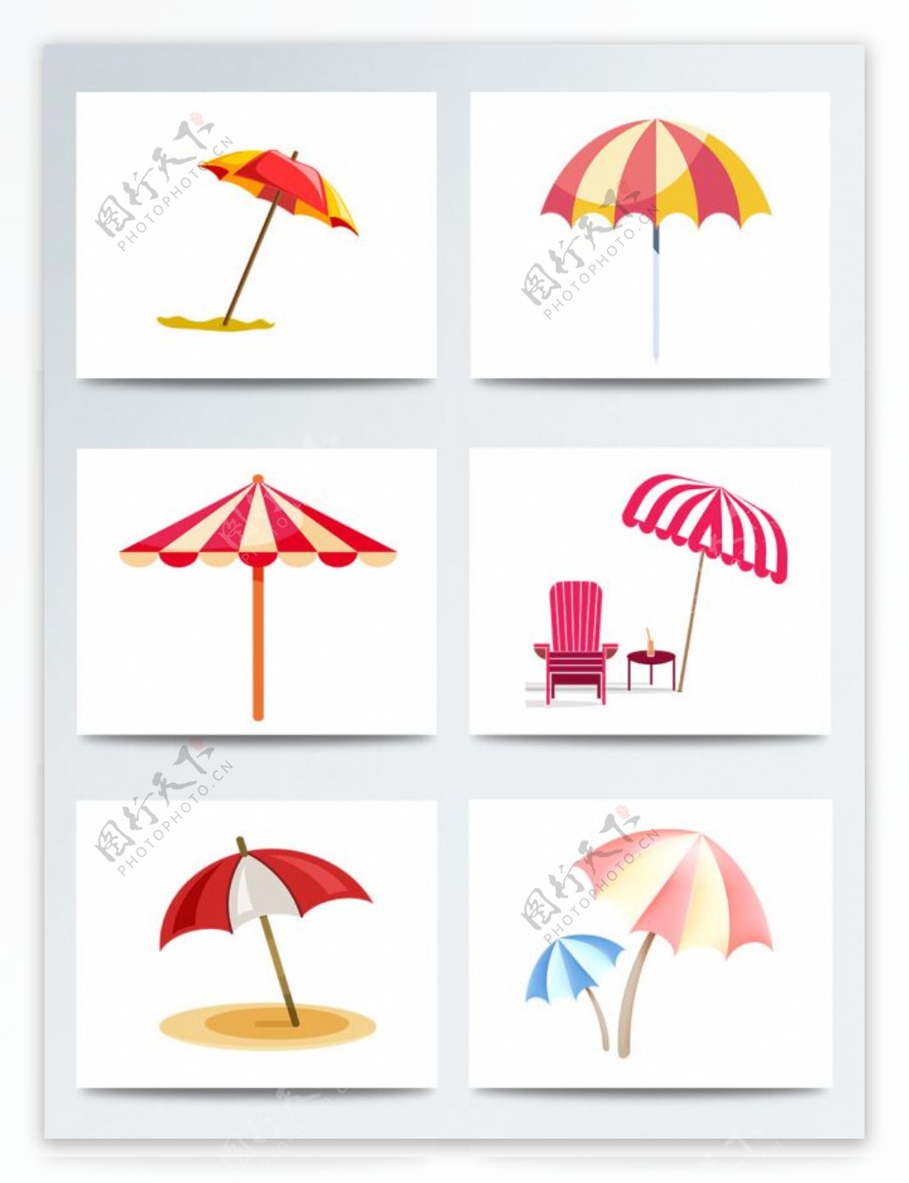 夏季沙滩遮阳伞清爽合集
