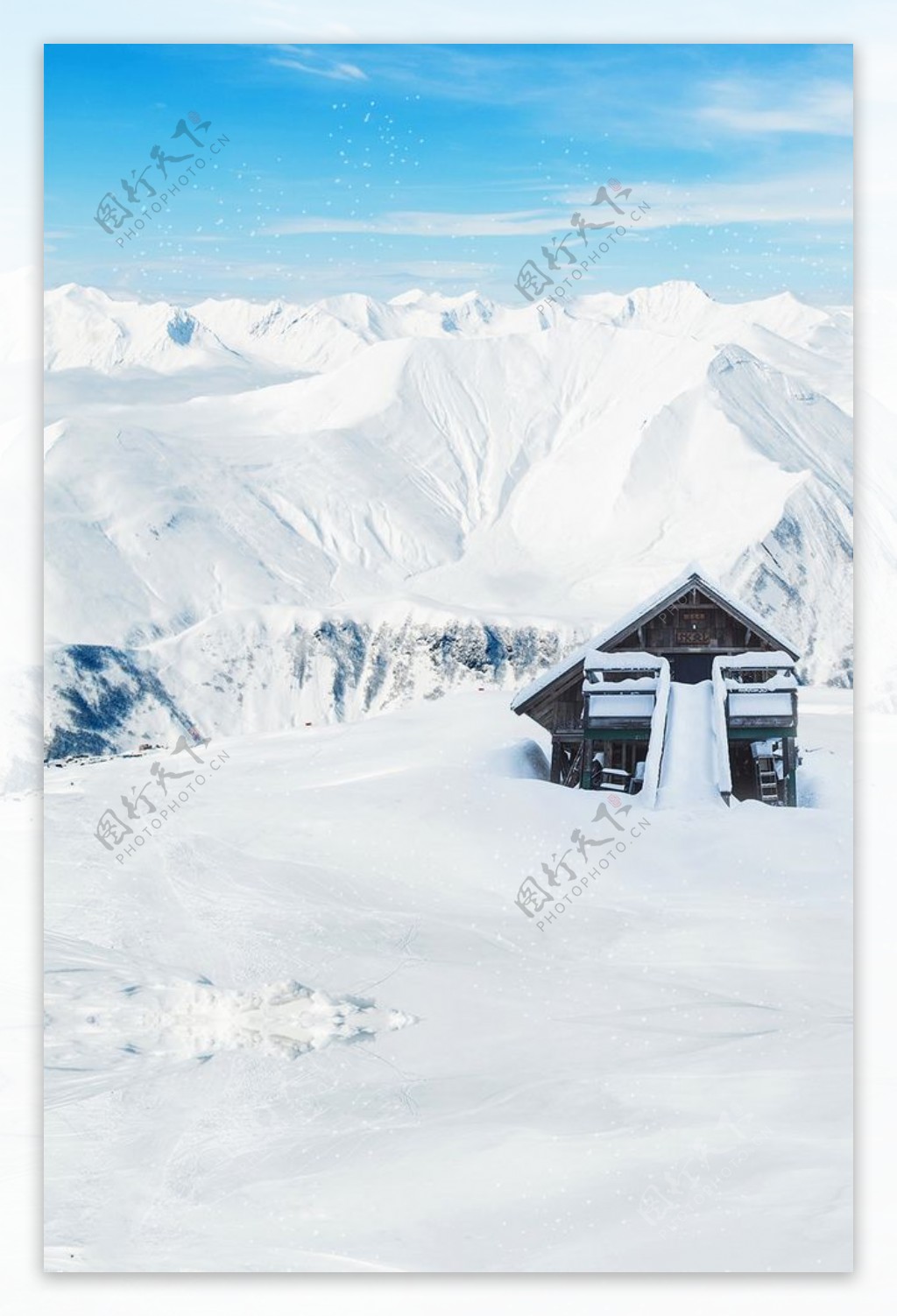 冬季雪花风景海报背景图