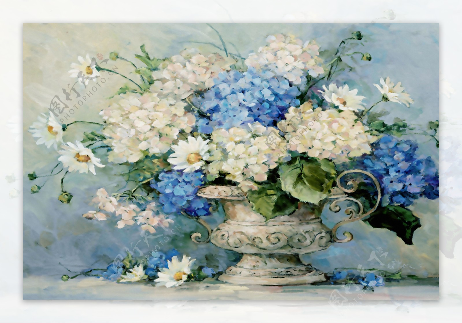 欧式复古花瓶植物装饰画