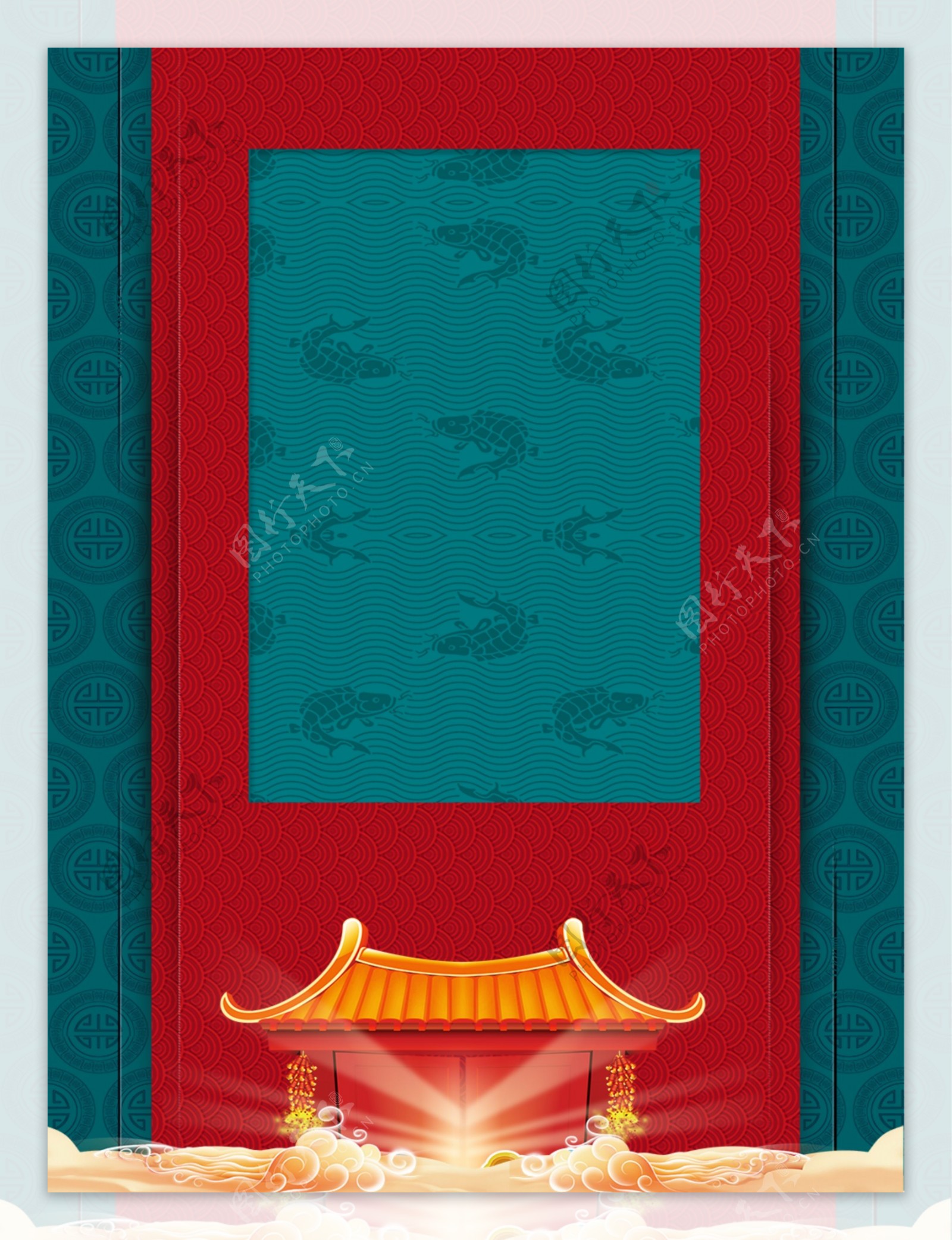 中国风新年开门红海报